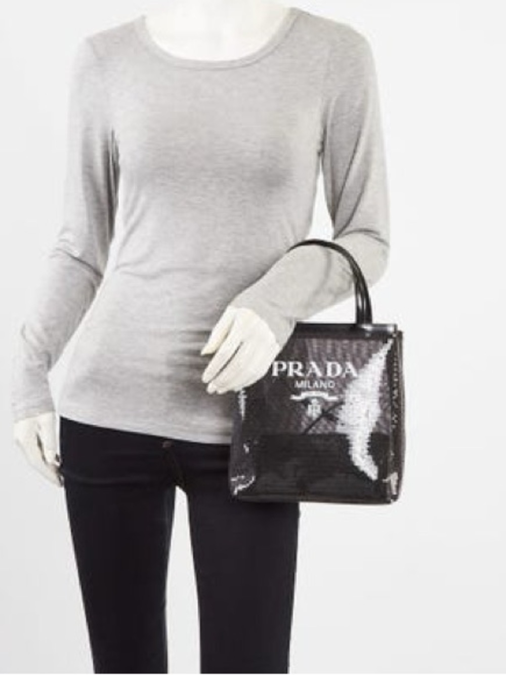 🔥WKND SALE🔥 Prada 1BG417 Tote with Removable Patent Leather Pouch - READ DETAILS - Picture 2 of 8